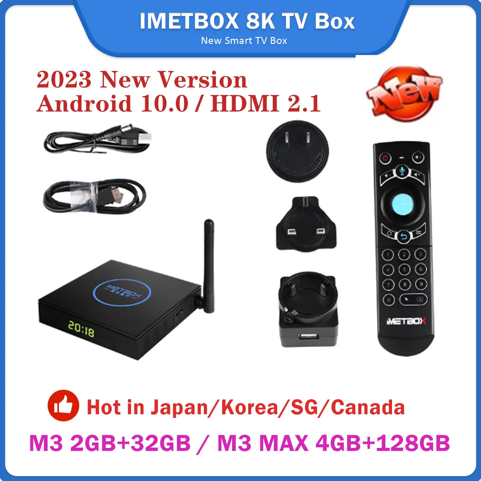 2024 new Imetbox m3 32gb max 128gb vioce control wifi 6 8k UHD smart tv box hot in Singapore Japan USA Canada pk Svicloud evpad