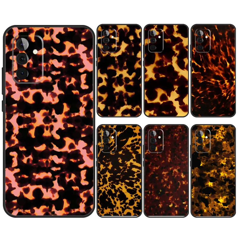 Tortoise Shell Pattern Case For Samsung Galaxy A34 A54 A14 A13 A33 A53 A12 A32 A52 A71 A51 A25 A55 A35 A15 Cover