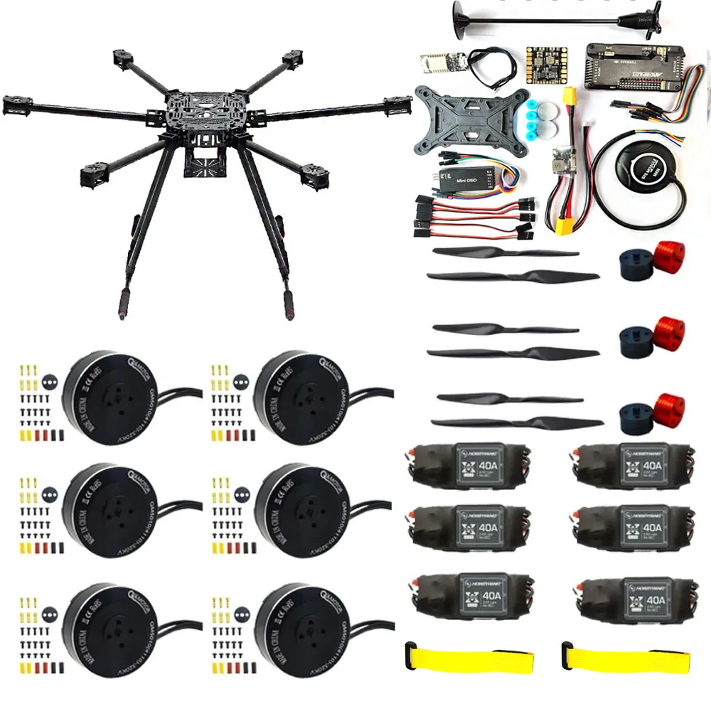 zd850 Full Carbon Fiber Frame / Hobbywing X-Roter 40A ESC / 5010 380KV Motor / APM2.8 / Pixhawk 2.4.8 Flight Comtrol full set