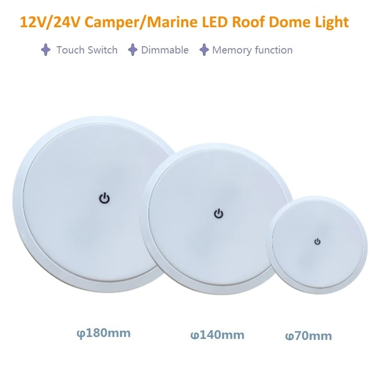 

Topoch 4-Pack Caravan 12V Camping Car Ceiling Light LED Surface Mount Ultra Thin Dome Lamp Cabin Downlight 24V for RV Boat Decor