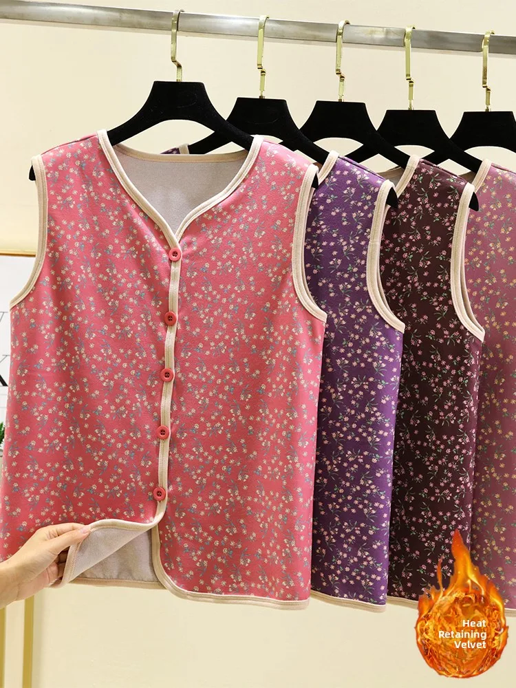 

Женский терможилет с цветочным принтом, зимняя внутренняя одежда на подкладке, Svel Base irt Thiened, морозостойкий Jaet, июля с оленем