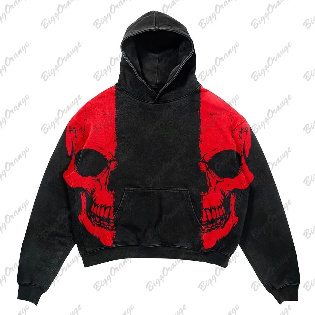 Europe and the United States fried street new death sickle  hoodie long-sleeved pullover y2k casual loose hoodie jacket