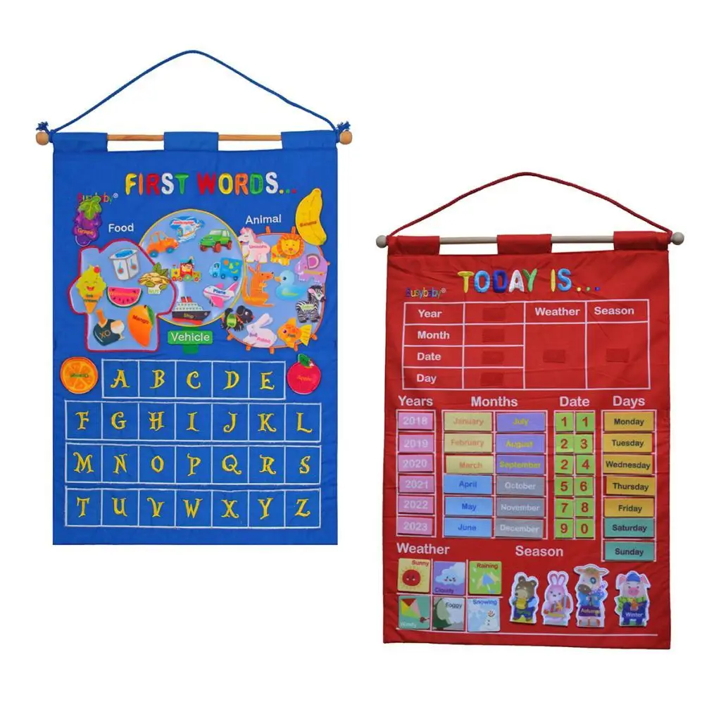 Dagelijkse kalender voor kinderen, leerkalender voor kinderen, educatieve kalender voor kinderen, weerkalender op kinderen