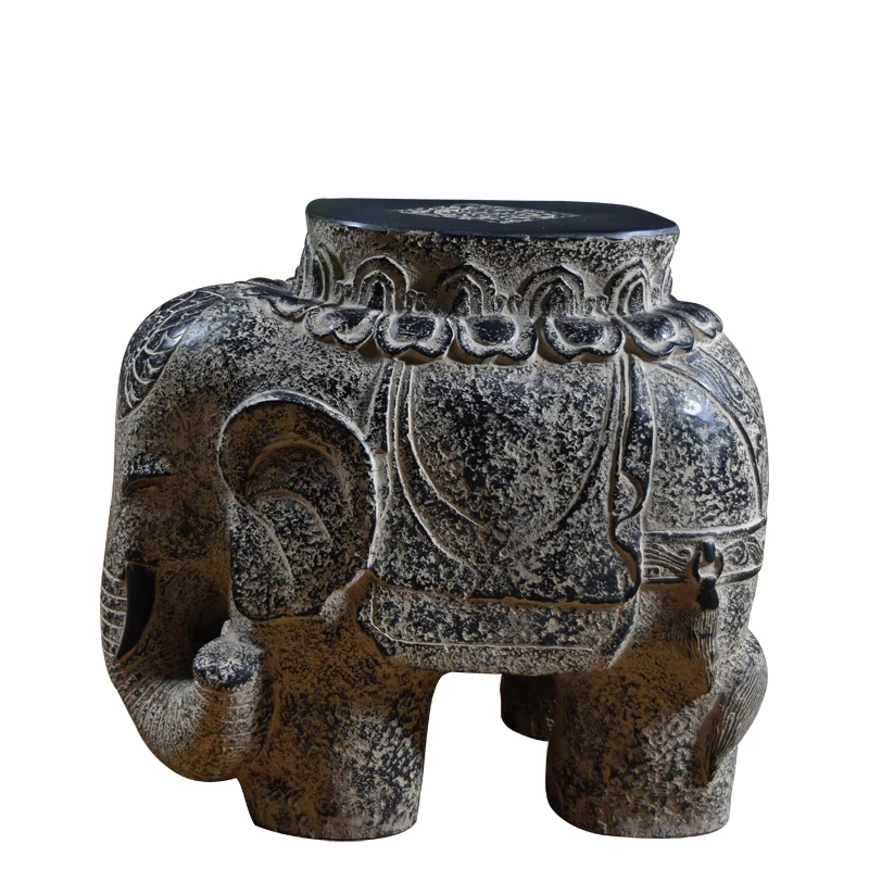 

Creative courtyard entrance ornament stone pier outdoor terrace outdoor elephant imitation stone stool door pier