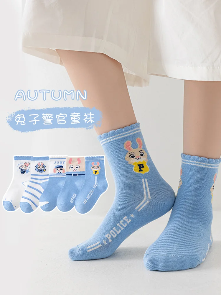5 زوج ل Zootopia2 منتصف العجل الجوارب الدافئة ولطيف جديد وصول الاطفال الجوارب الفتيان والفتيات طالب جوارب رياضية هدية الكريسماس