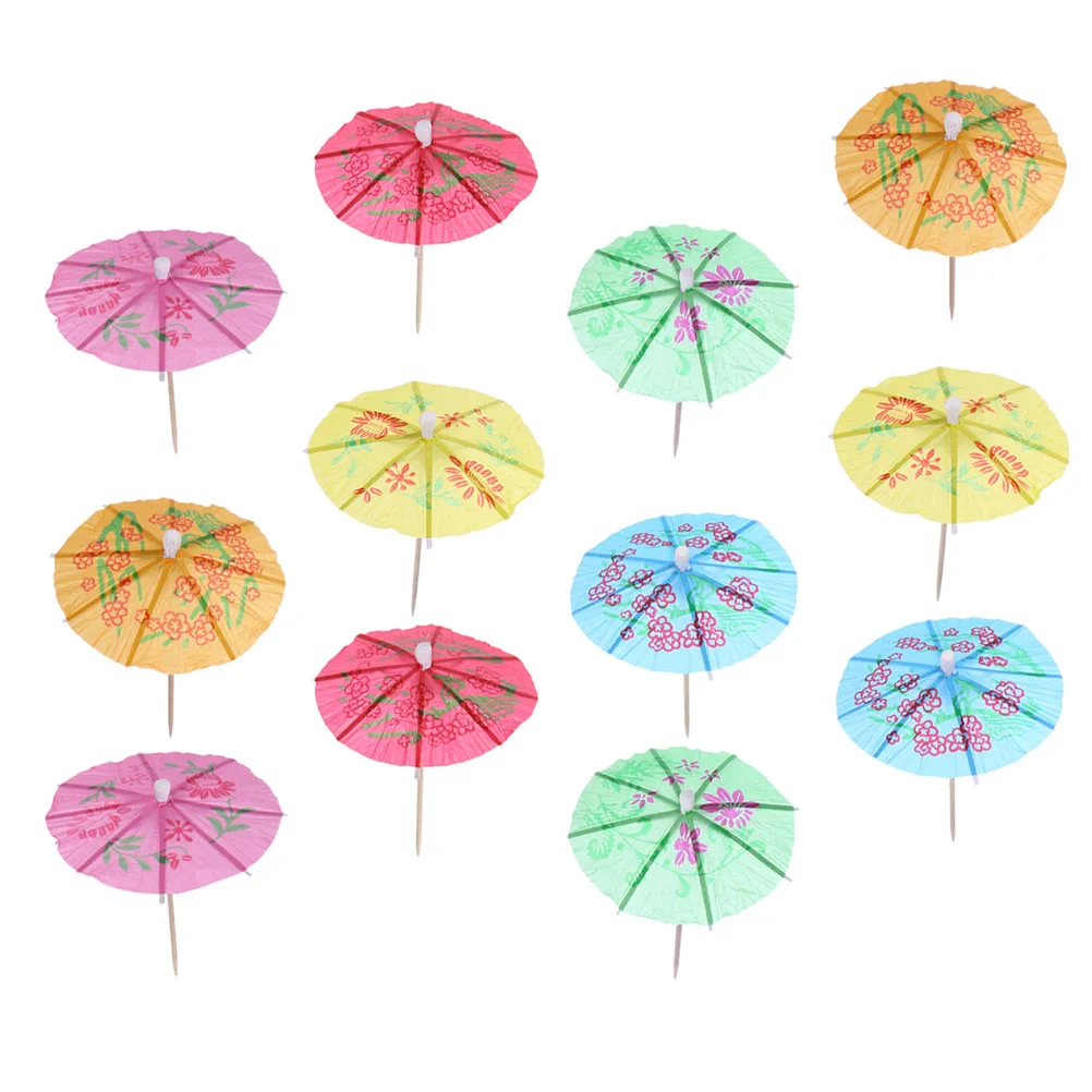 288 Pcs Mini Umbrella Cocktail Sign Decor Picks Cake Drink Umbrellas Paper Banquet