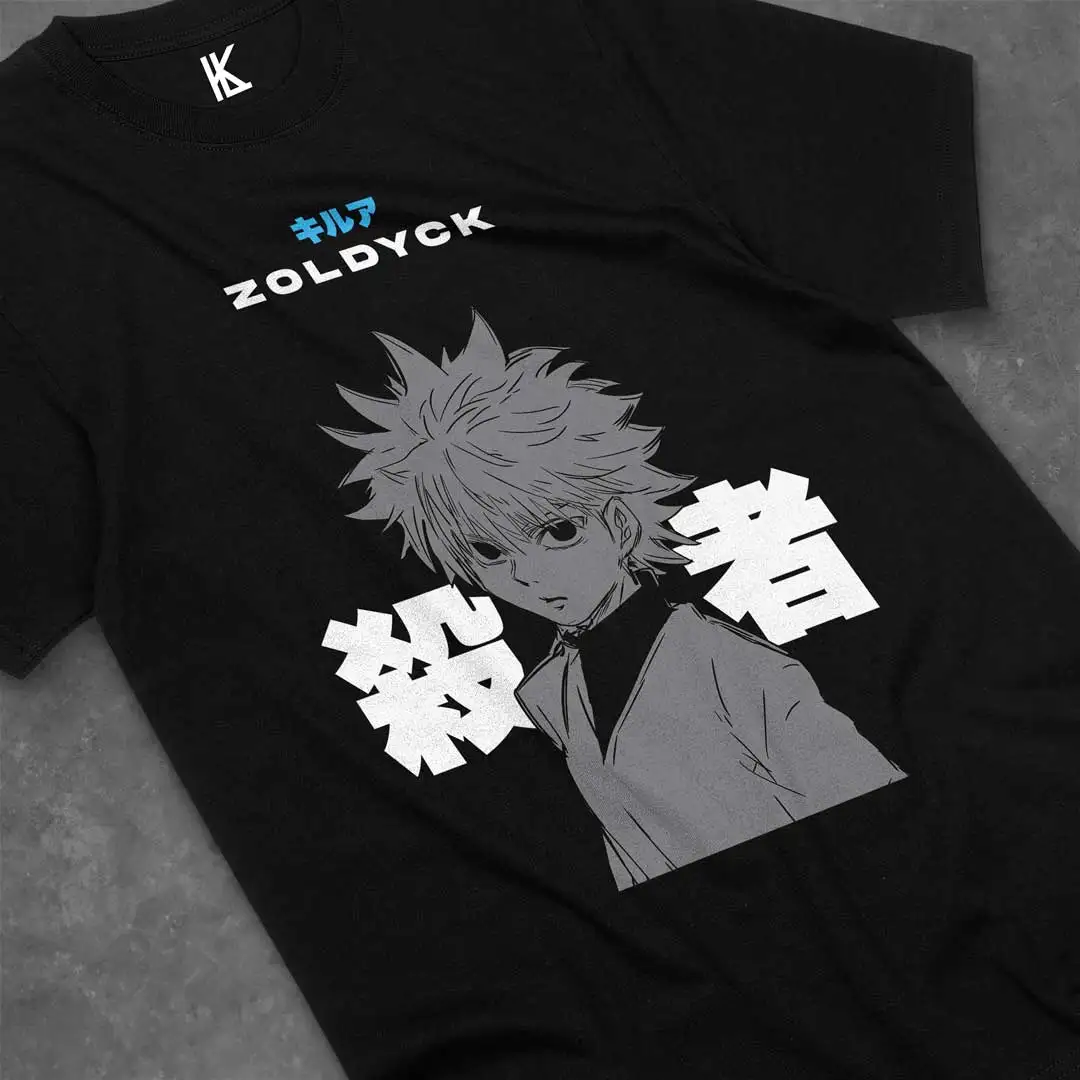 

Killua футболка Гон Hisoka Hunter Meruem Zoldyck девушка аниме черная рубашка все размеры