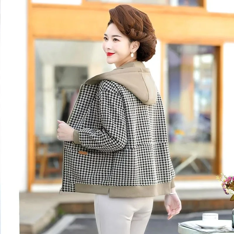 Hooded Fashion Short Jacket Women 2026 Spring Autumn New Coat Korean Loose Large Size Overwear Casual Age-Reducing Jackets Femal