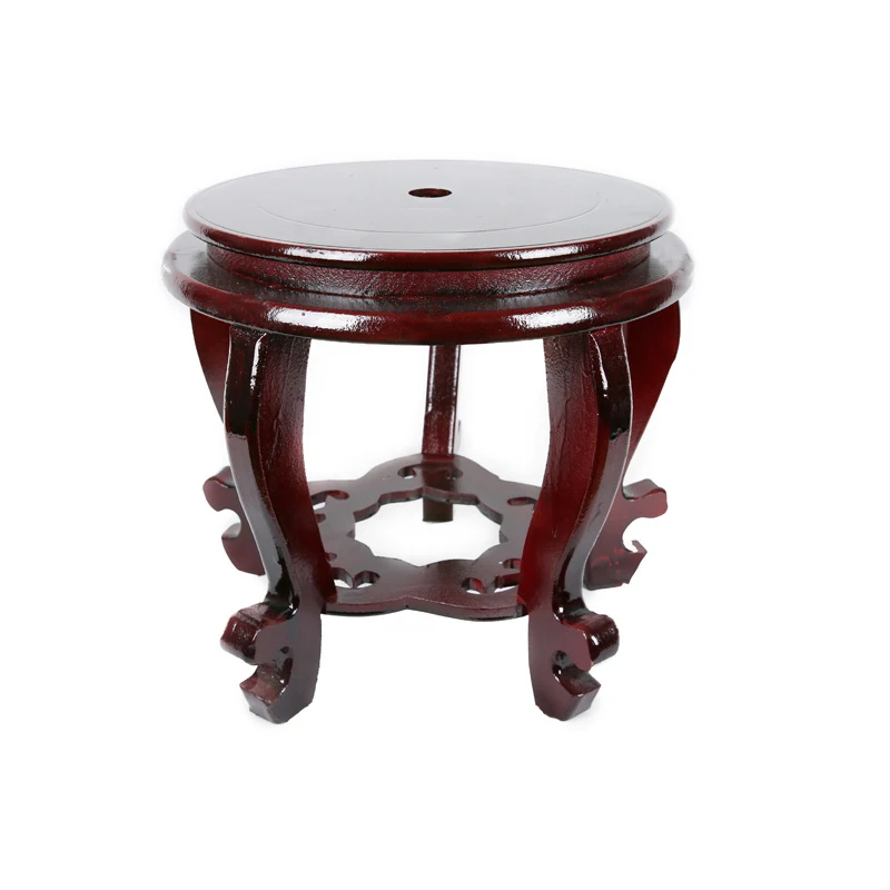 Chinese Wooden Fishbowl Stand for Indoor Plant and Vase Display, Asian Furniture Decoration Accessories
