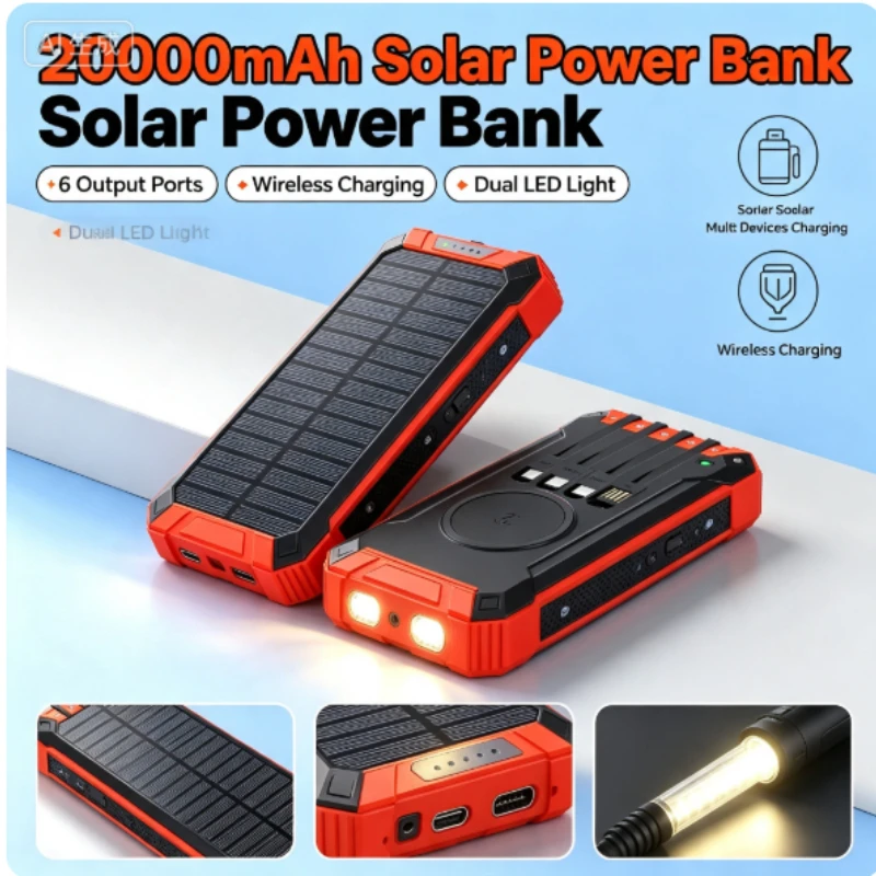 Xiaomi Outdoor Power Supply - Yeni 20000mAh Güneş Enerjili Powerbank Kablosuz