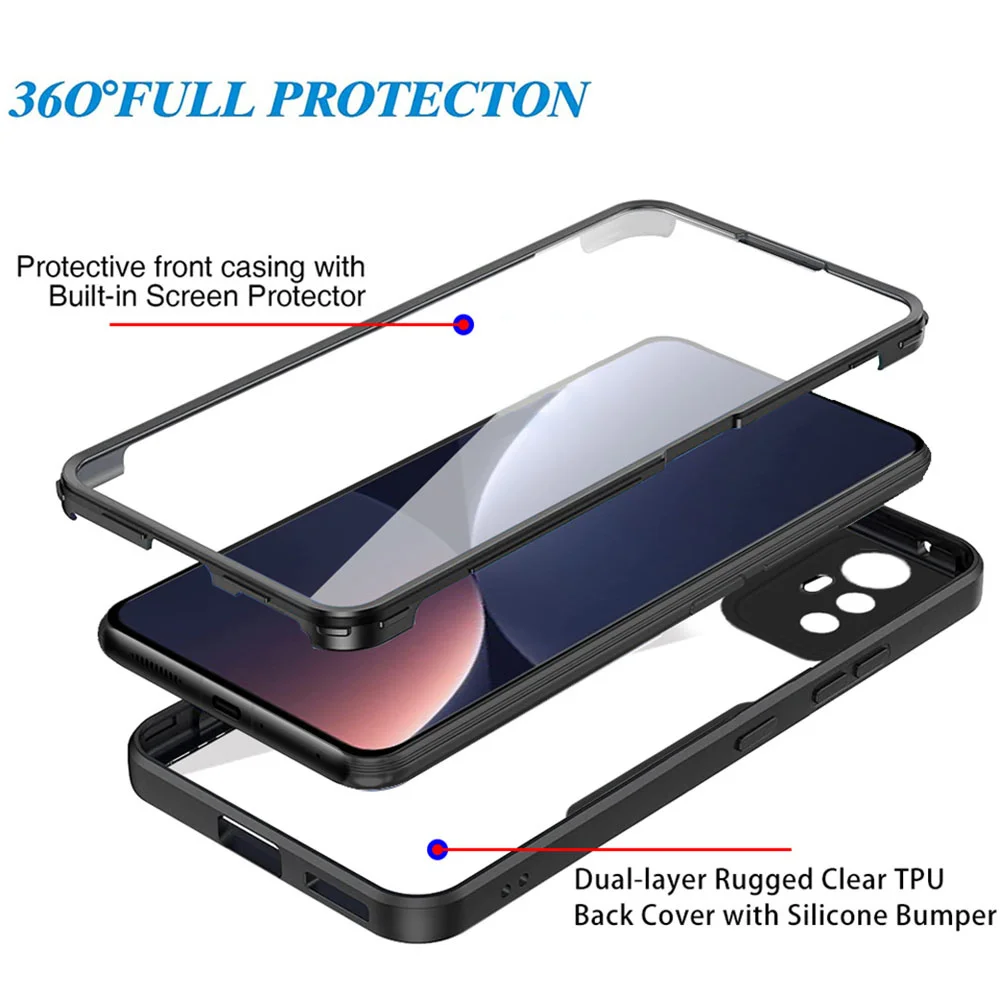 360 Full Body Front Back Protective Case For Xiaomi 12T 13T 11T 12S 14 Ultra 12 13 11 lite 5G NE 12X Mi 13T Pro Shockproof Cover