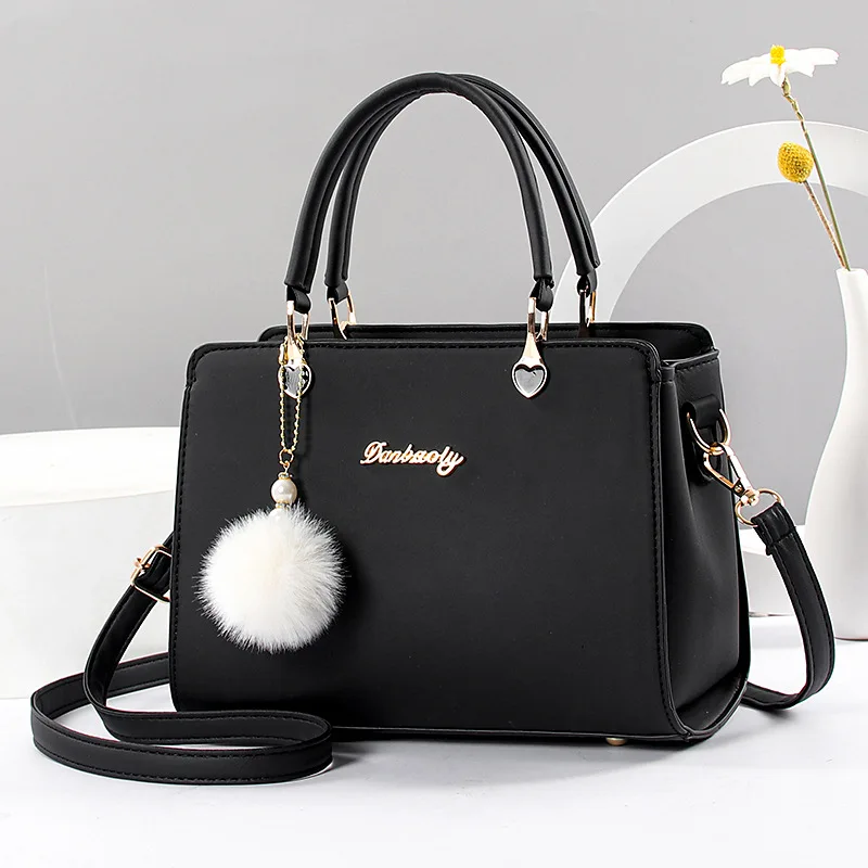 Women Handbag Shoulder Bag Girls Fashion Famous Design Leather Big Casual Tote High Quality Hasp Casual Black New