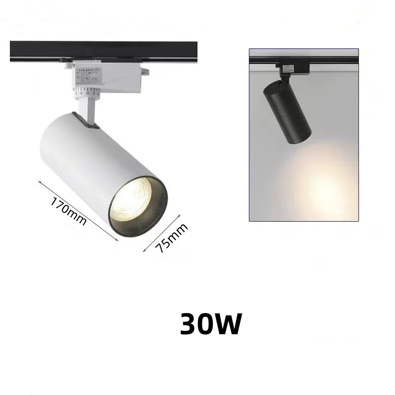 30W LED Track Light Rail COB Indoor Home Spotlight AC220V Adjustable Fixture Bedroom Kitchen Store Living room Spot Light