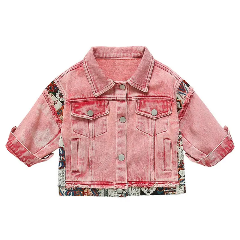 

Girls jackets denim outerwear for Kids Fashion children coats 2024 Spring Autumn Children's Casual outfits clothing