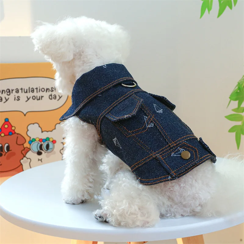 

Winter Pet Clothes Dog Coat Denim Jeans Jacket Cat Puppy Chihuahua Poodle Bichon Schnauzer Yorkie Pomeranian Dog Clothing Vest