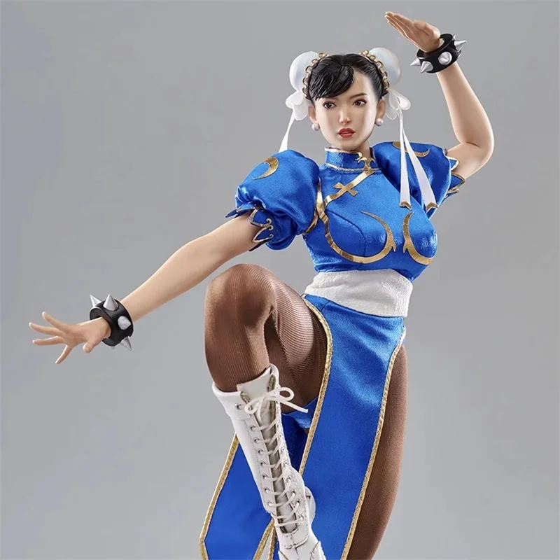 STAR MAN MS-008A 1/6 Female Fighter Chunli Head Carving Cheongsam Waist Seal Model For 12'' Action Figures Body In Stock