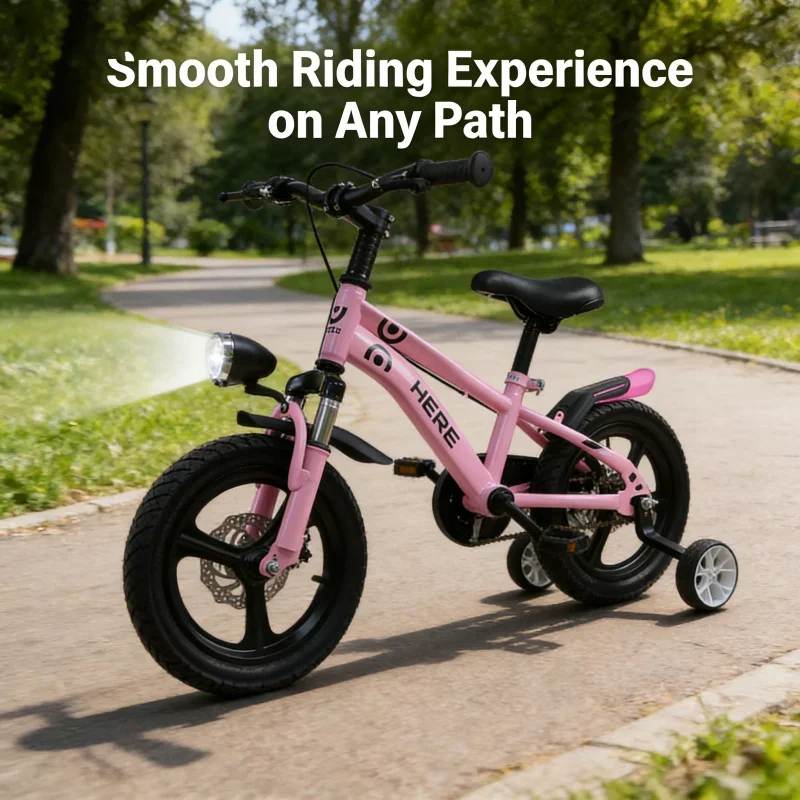 

Розовый детский велосипед — большой детский педальный велосипед с двойным дисковым тормозом для мальчиков и девочек в возрасте от 3 до 8 лет, спортивная коляска в комплекте