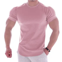 2024 Summer Sports t shirt Men Gyms Short sleeve Fitness T-shirt Male quick-dry Workout Outdoor tight Tees Tops Men sportswear