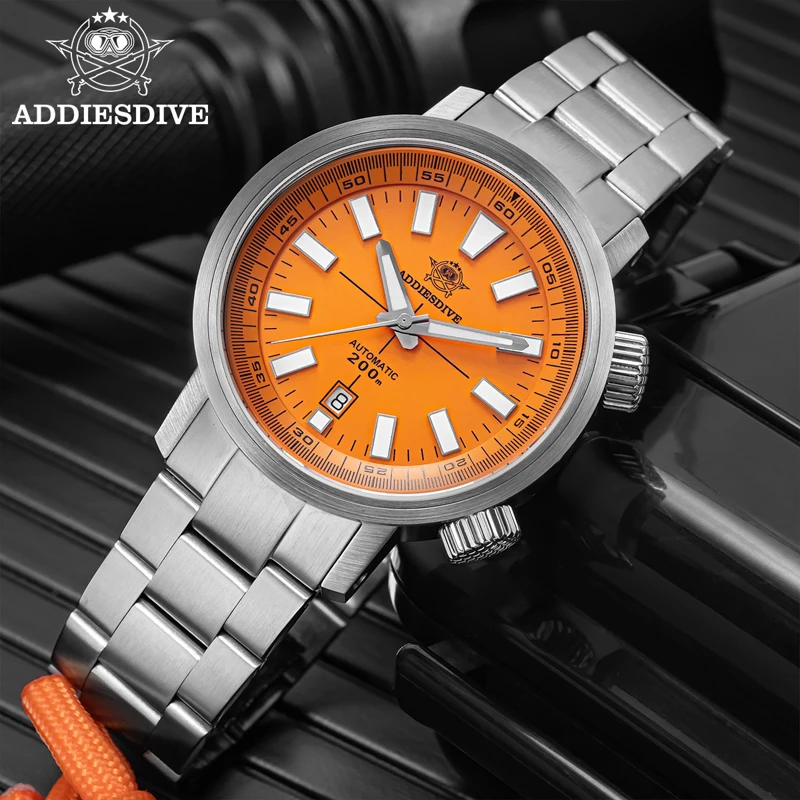 ADDIESDIVE Automatic Watch For Men Japan 8215 New AD2093 Stainless Waterproof 20Bar Mechanical Watches Luminous Dress Watch