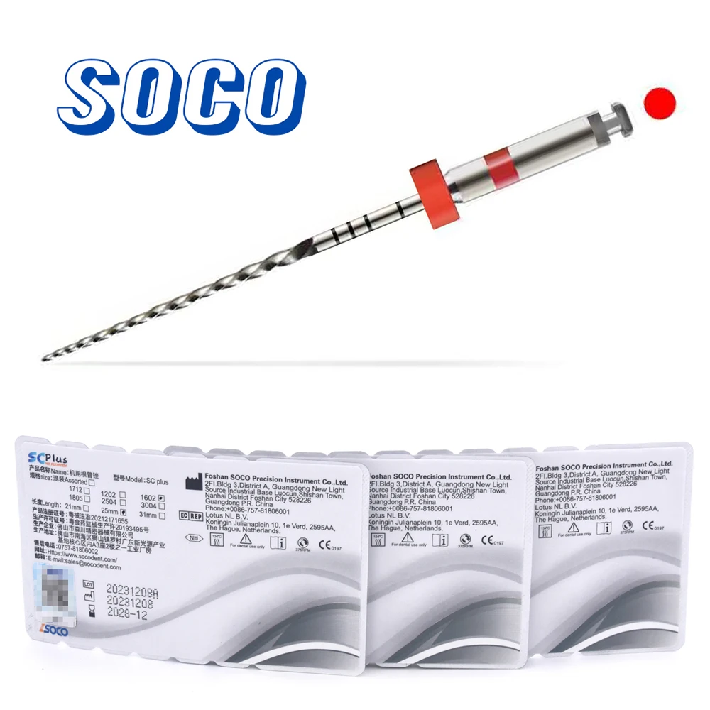 SOCO PLUS 6Pcs/Box Activated Root Canal File Dentist Tools Root Canal Coxo File Endodontic Files Dental Rotary Files SOCO PLUS