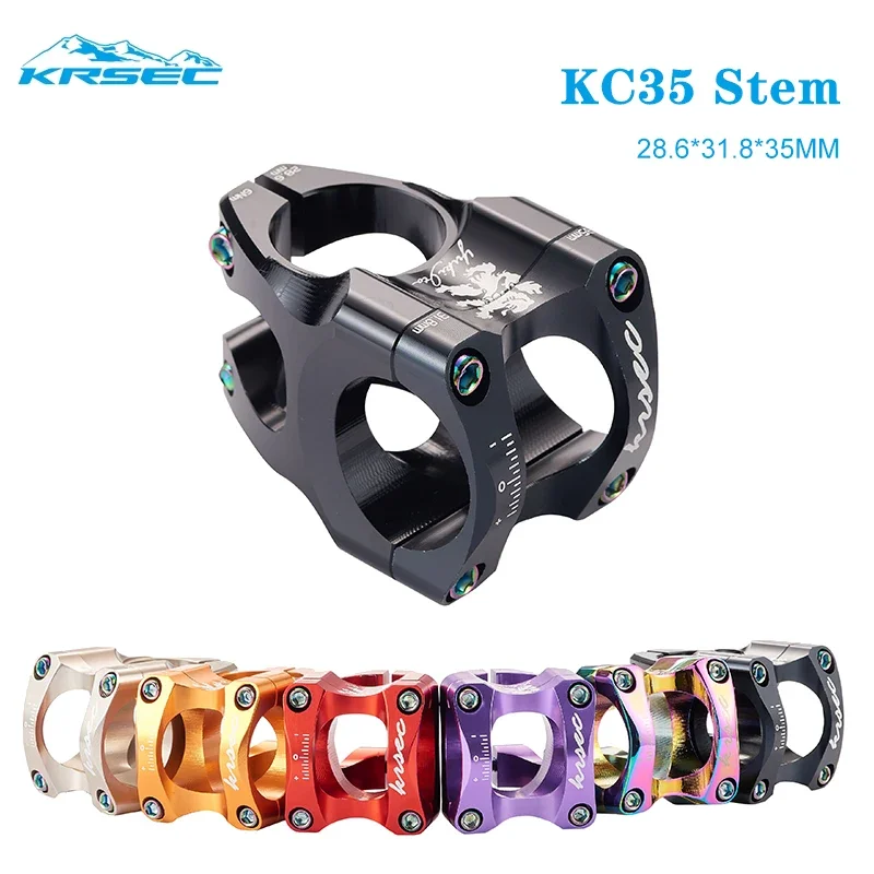 KRSEC Bicycle Handlebar Stem Mtb Power Short 35mm Masses Adjustable Road Mountain Bike Bridge 31.8 Pipe Cycling Stem Riser Table