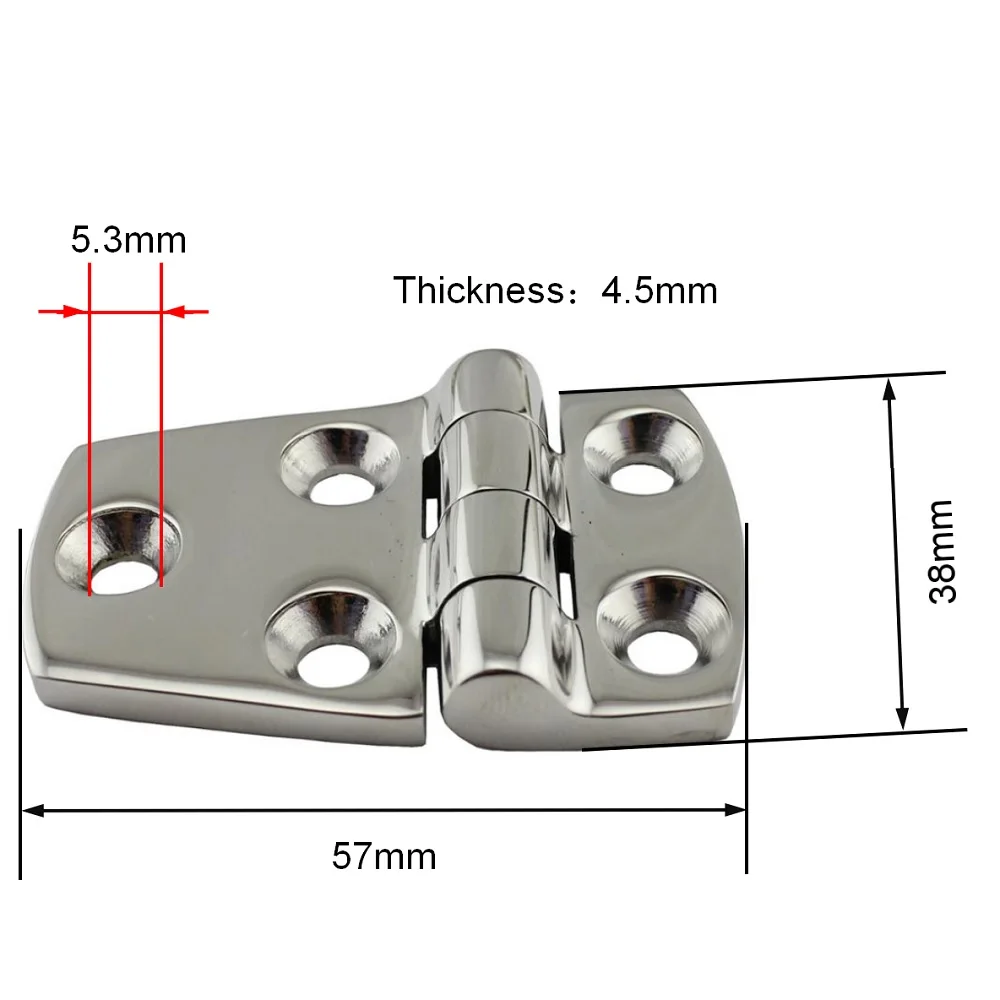 2PCS Strap Hinges With 5 Holes Marine Grade 316 Stainless Steel 50mm 70mm  Marine Boat Yachting Hardware Accessories Sailboat