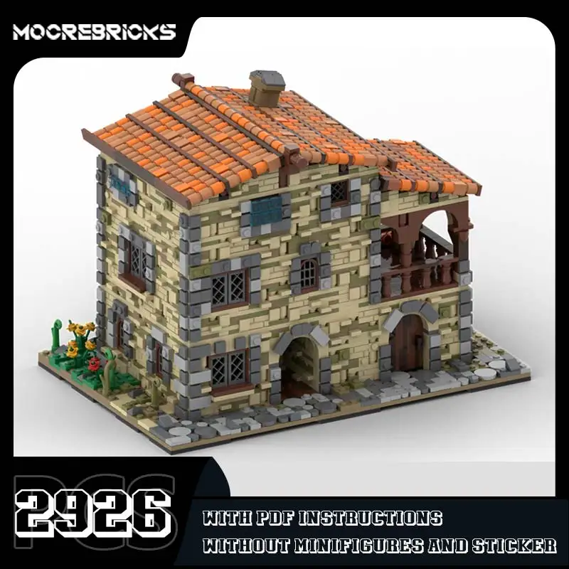 Popular Old Italian House Building Blocks Assembly Creative Bricks Street View Ancient Architecture Model Toy Kids Puzzle Gift