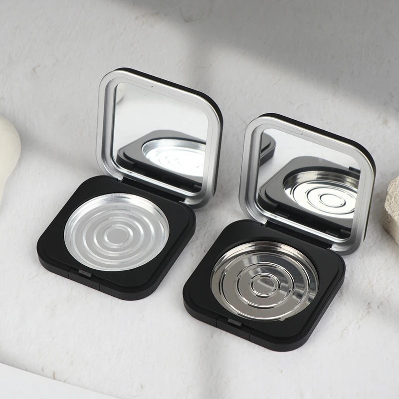 Empty Magnetic Cosmetics Palette Holder Box With Mirror Round Grid 60mm Plate Eyeshadow Blusher Lipstick DIY Powder Makeup Box