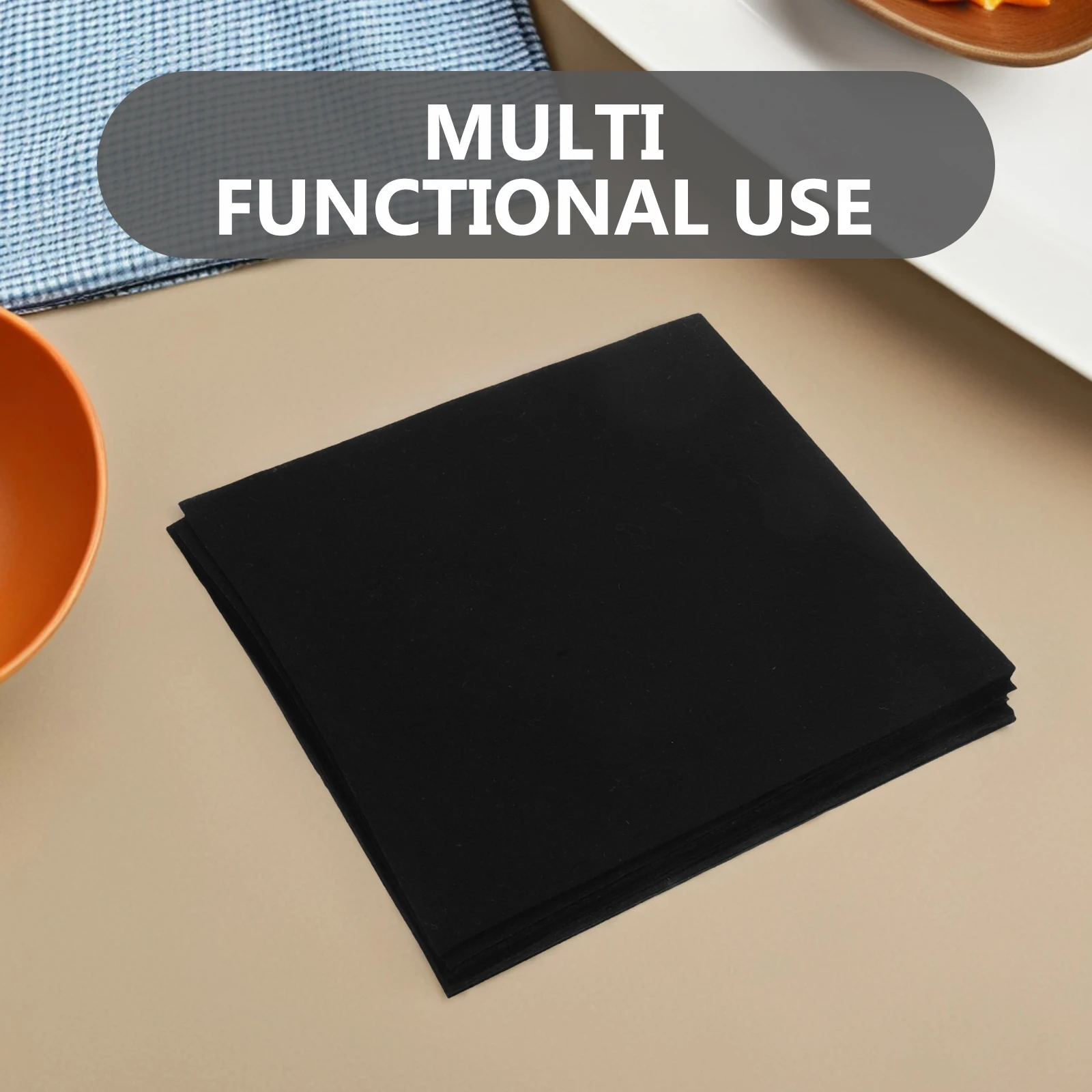 

20 шт. фетровых листов 30x30 см, квадратная ткань для рукоделия, для шитья, DIY проектов, декораций (черные)