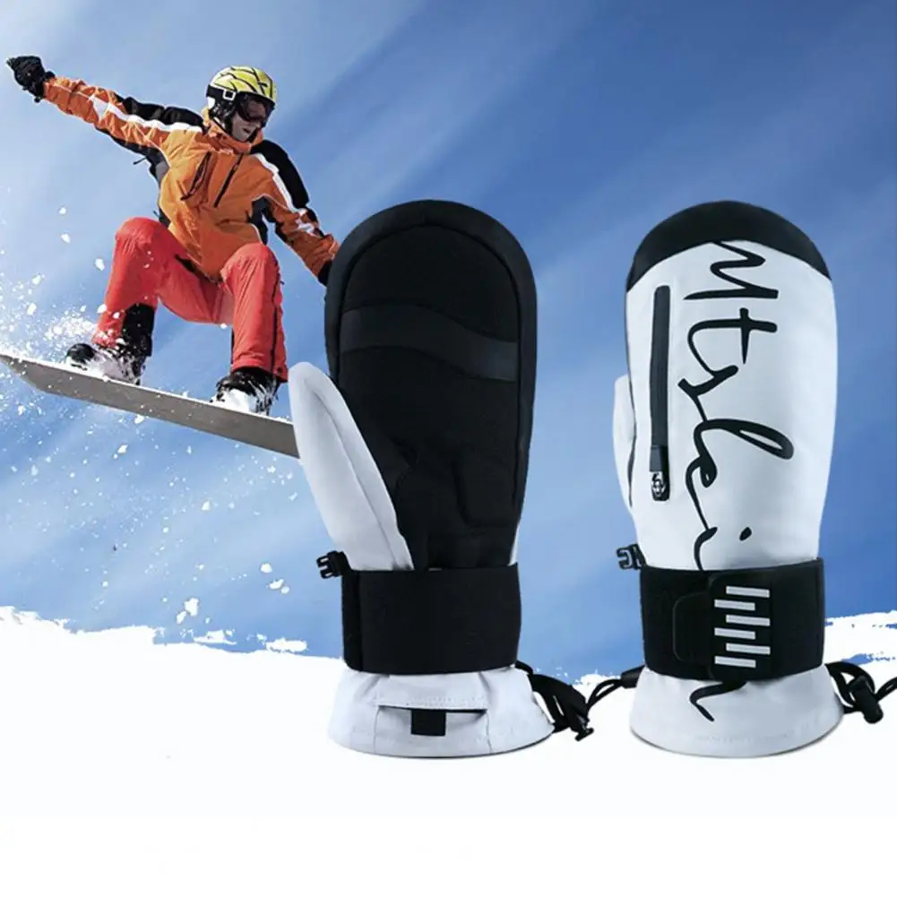 Wpf-tex Winter Gloves Winter Ski Gloves with Built-in Wrist Guards for Snowboarding Cycling Waterproof Warm Snowboard Gloves