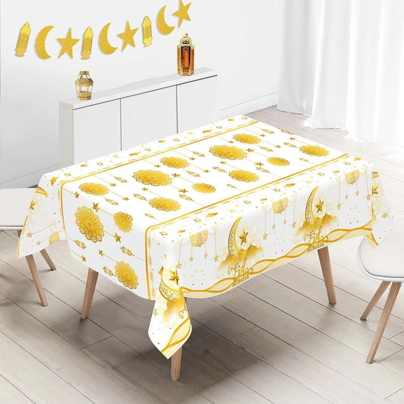 Ramadan Decor Tablecloth EID Mubarak Decor For Home 2024 Ramadan Kareem Islamic Muslim Party Eid Al Adha Gifts Happy Eid Al Fitr