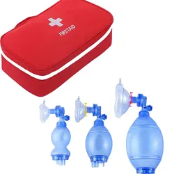 First Aid Manual PVC Adult/Child/Infant Resuscitation Ambu Bags 2000ml/1600ml Reservoir Bag Emergency Self-help Rescue Tool