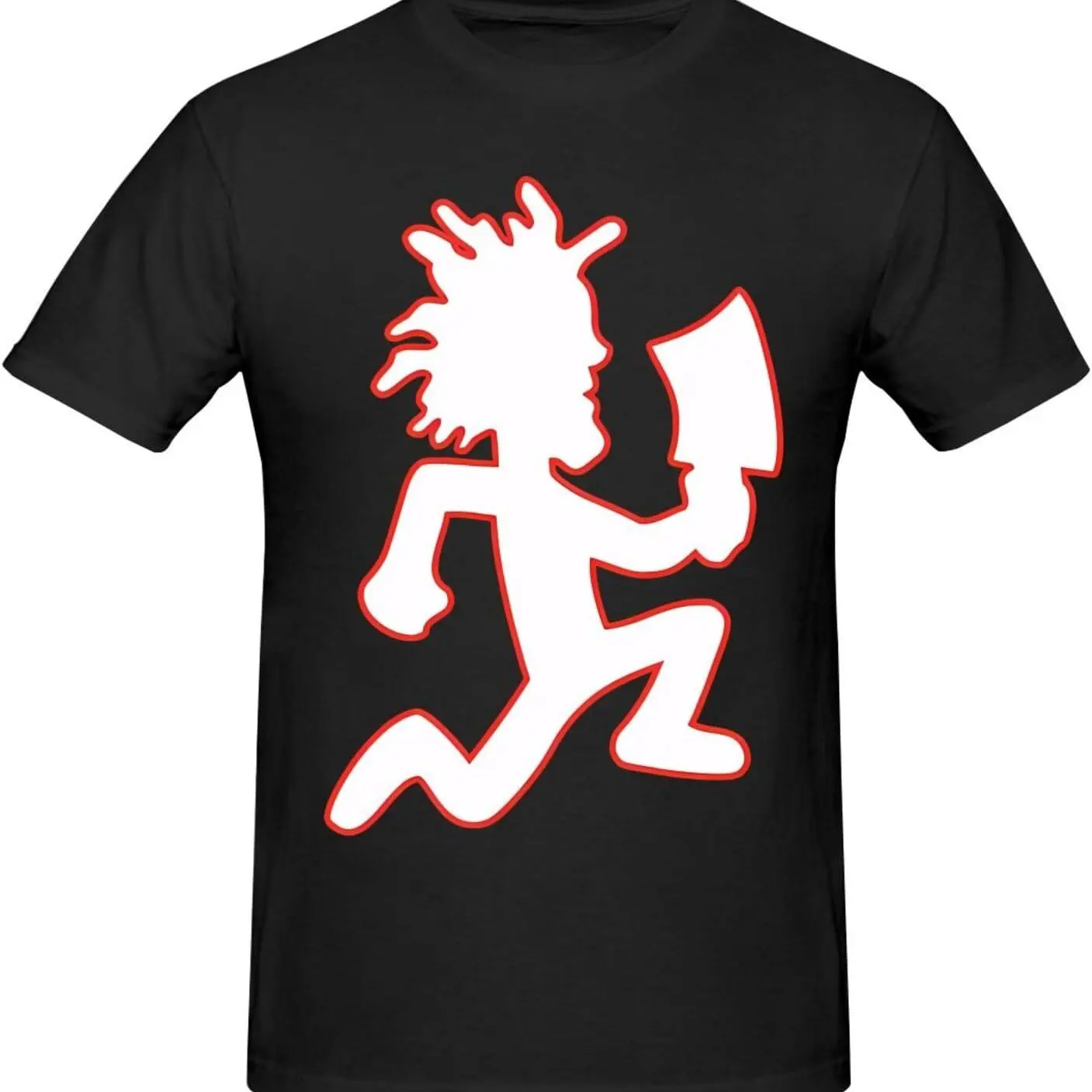 Men's Black Short-Sleeve T-Shirt Hatchetman ICP Graphic Print Casual Crew Neck All-Season Wear Soft and Comfortable