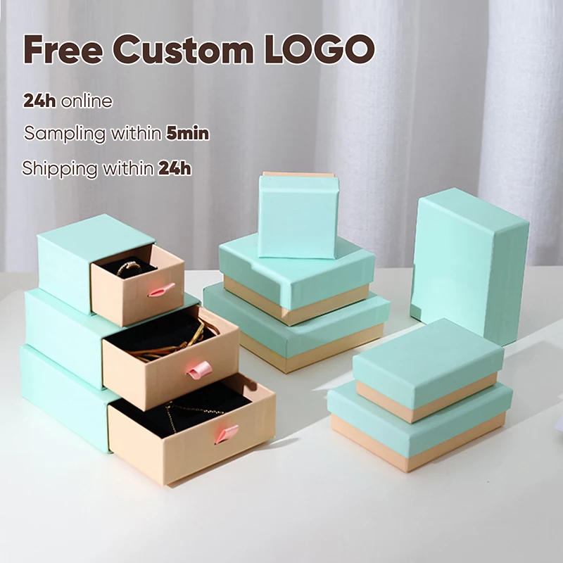 

9X9 Personalized Jewelry Box Free Custom Logo Brand Name Text Jewelry Gift Packaging Box Jewelry Pendant Storage Boxs Wholesale