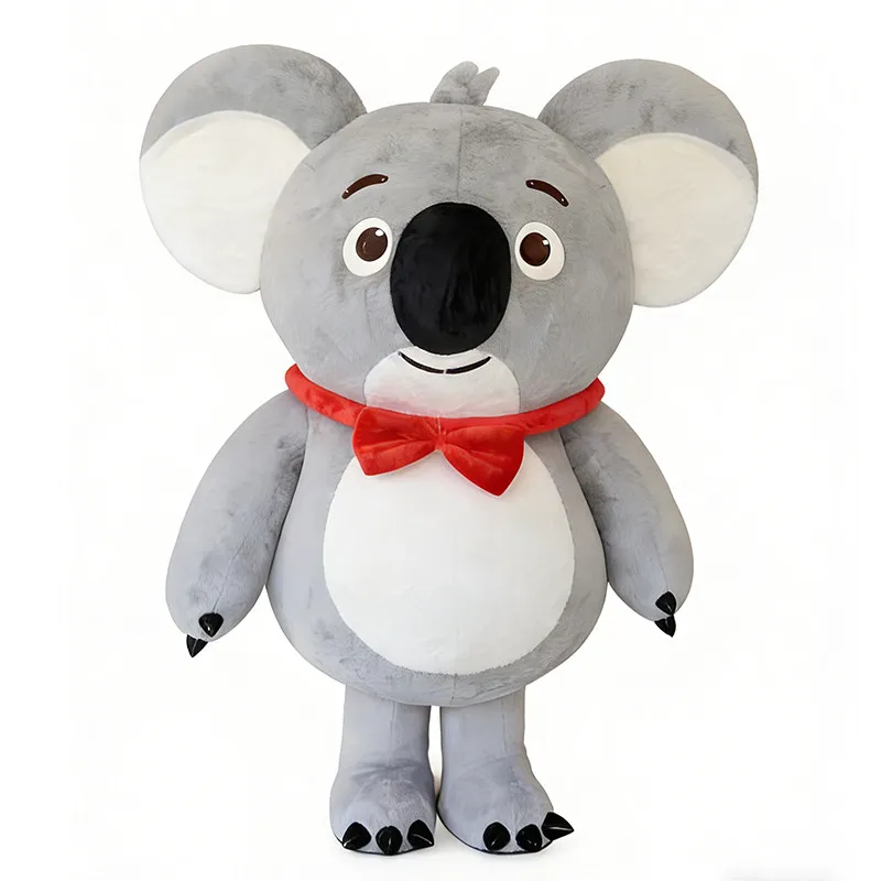 

Inflatable Cute Tie Grey Koala Mascot Costume Adults Walking Doll Clothings Carnival Fancy Party Costume Without Battery