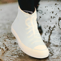 4pcs Waterproof Shoe Covers Reusable Rain Boot Protectors Non-Slips Elastic Fit For Men Women Foldable Outdoor Activities