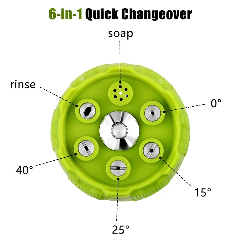 Universal 4000Psi High Pressure Washer Spray Nozzle 0 15 25 40 Degree Rotation Watering Rinse Soap Nozzle Tip Garden Cleaning