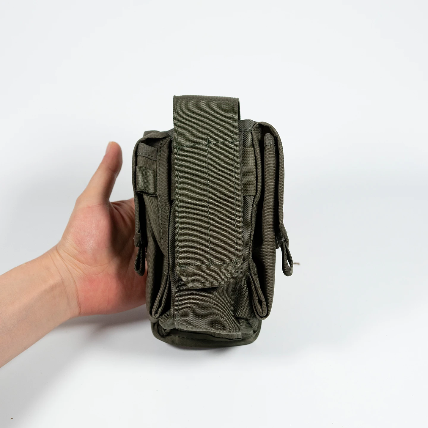 M4 Doppel- & Dreifach-Magazintaschen, Mehrzwecktasche, Schnellzugriff, 500D Nylon, Ranger-Grün – Detail 6