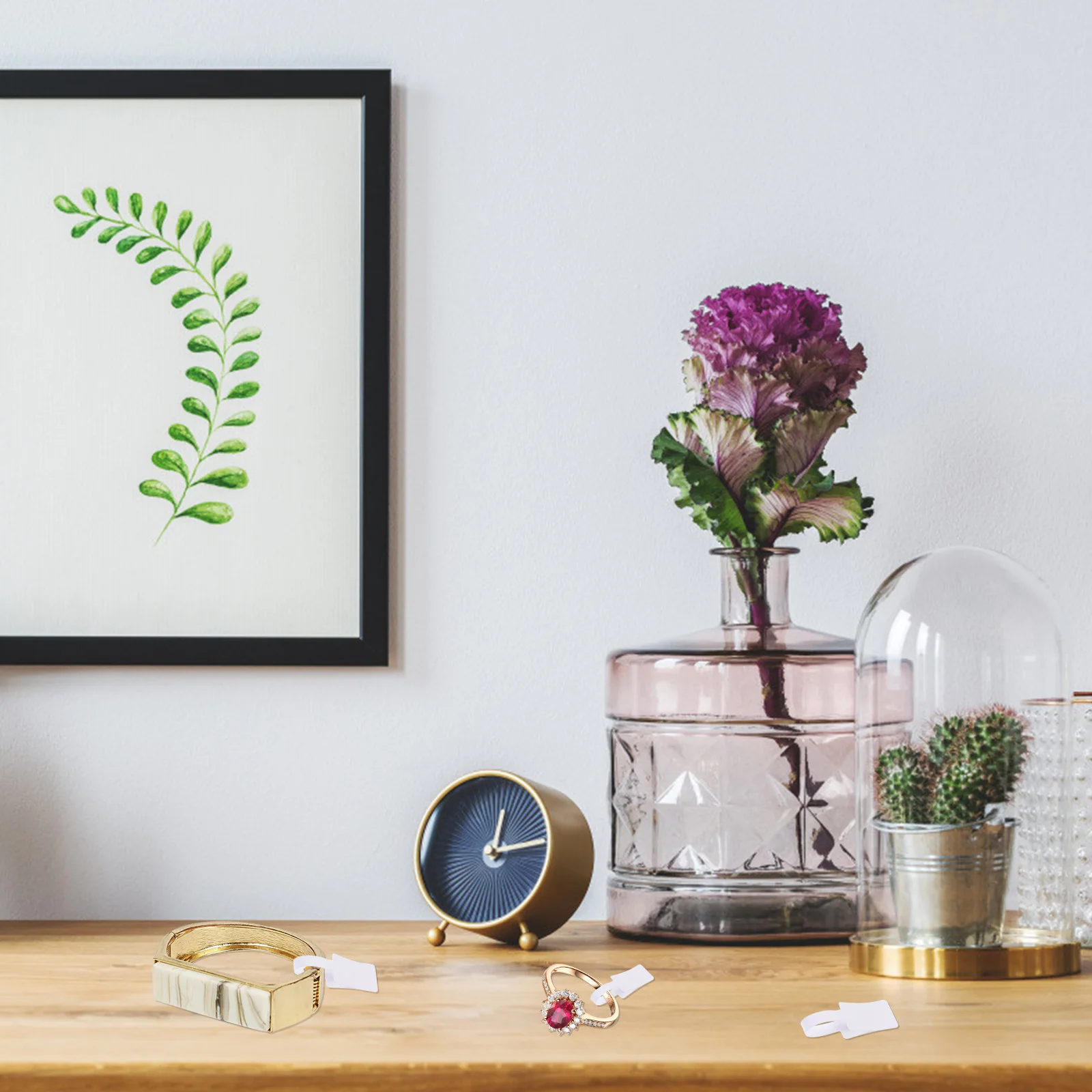 

200 Pcs Square Ring Label Jewelry Tags for Selling Necklace Kraft Jewellery Labels