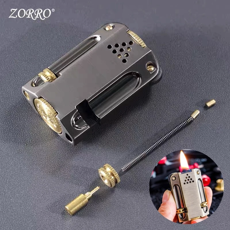 

ZORRO Personality Double Grinding Wheel Kerosene Lighter Torch Vintage Retro Windproof Lighter Cool Men's Gift Smoking Gadgets