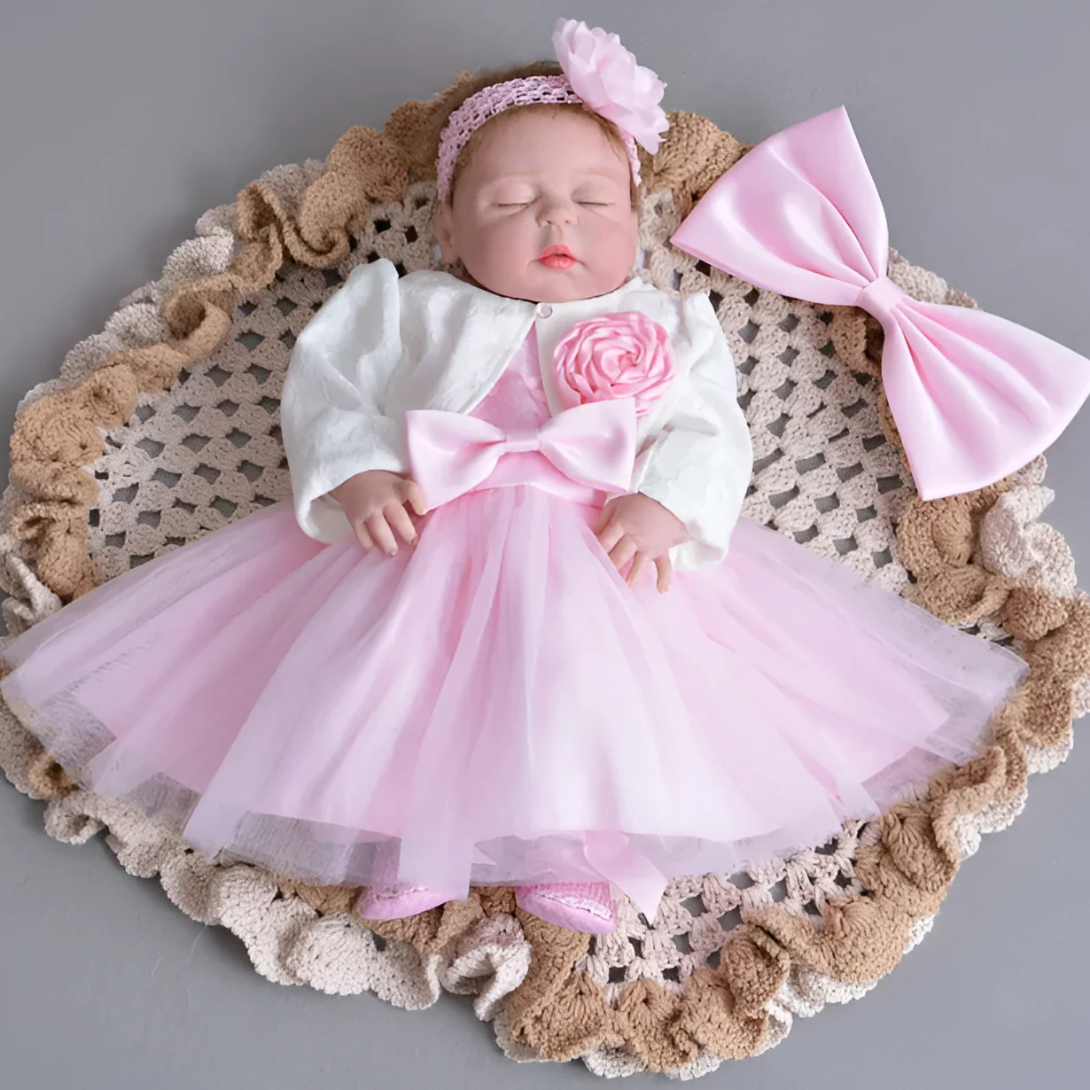 0-24M Pink Baby Girl Dresses Birthday Formal Party Wear Vestido for Weddings  1 Year Old Toddler Baby Clothes RBF174037