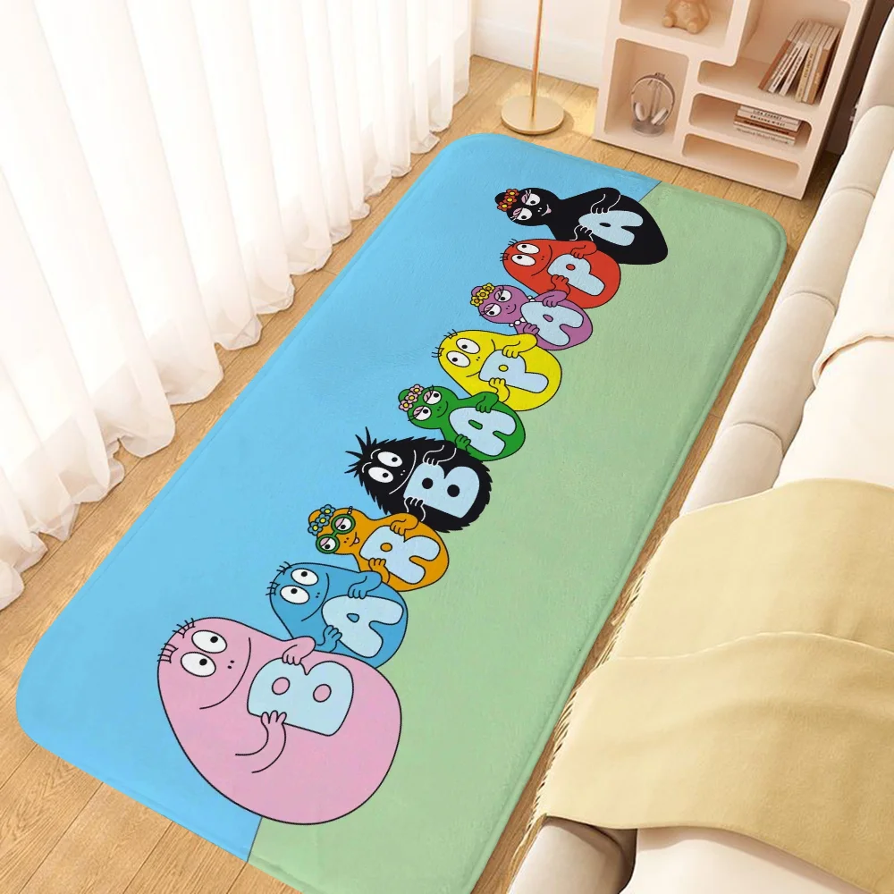 Cute Room Decor Barbapapa Anime Rug Welcome Mat Carpets for Kitchen Bathroom Floor Mats Home Decorations Balcony Hallway Carpet