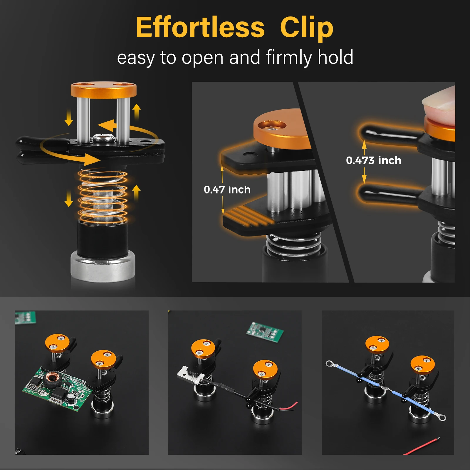 Toolour Soldering Helping Hands Soldering Tool with Magnetic Metal Flexible Arm Adjustable PCB Holder for Welding Repair