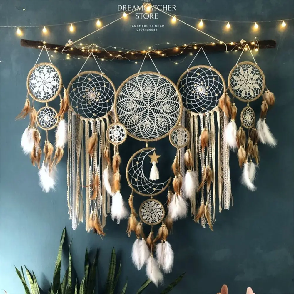 

Indian Dreamcatcher Wall Decoration Feather Pendant Indoor Tassel Hanging B&B Decoration Room Decor Aesthetic Bohemian Decor