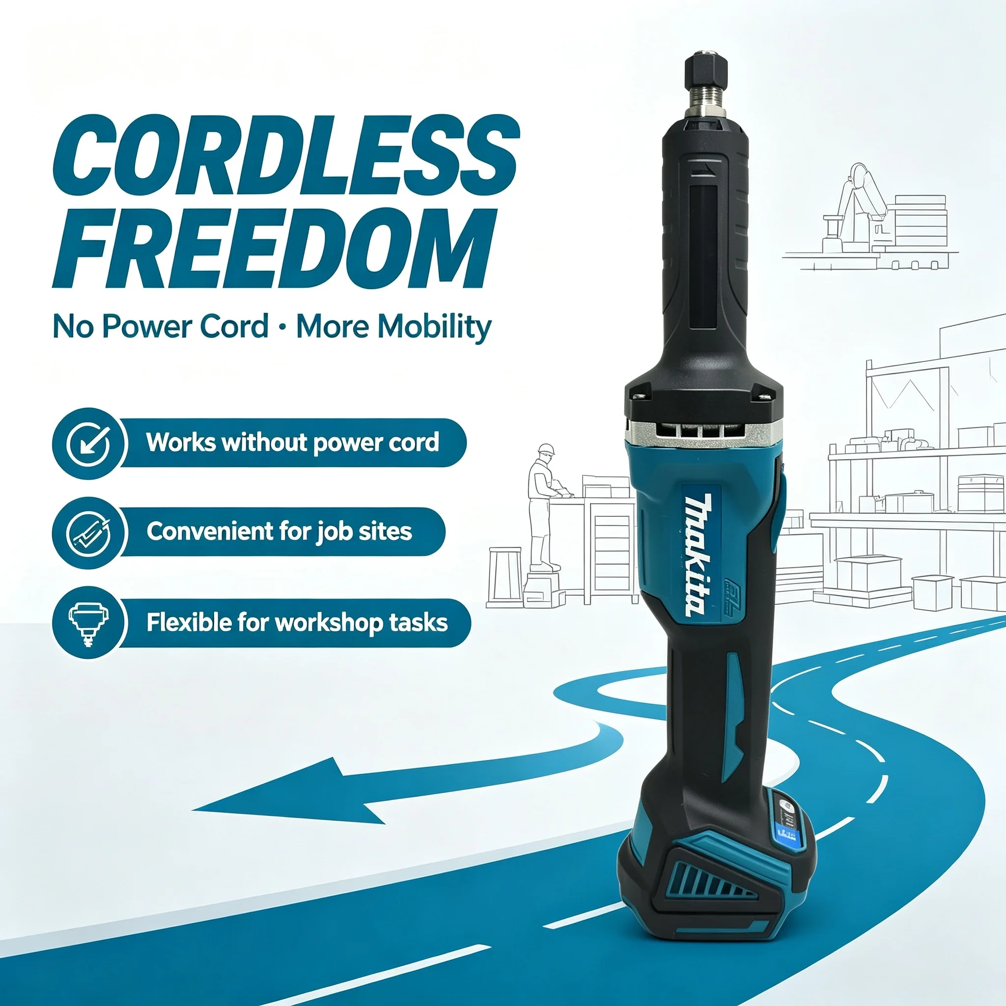 Makita Brushless Cordless Die Grinder | 4-Speed Variable Speed Rotary Tool for Polishing & Grinding