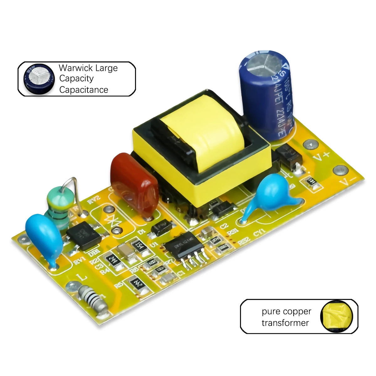 7W/18W/24W/36W High PF Commercial LED Driver with 1.5kV Surge Protection for Track Lights, Downlights, and Panel Lights