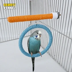 Linen Rope Pet Bird Parrot Stand Toy Chewing Bite Toy Parrot Perch Hanging Cage Swing Rope Ring Stand Climb Toy Bird Supplies