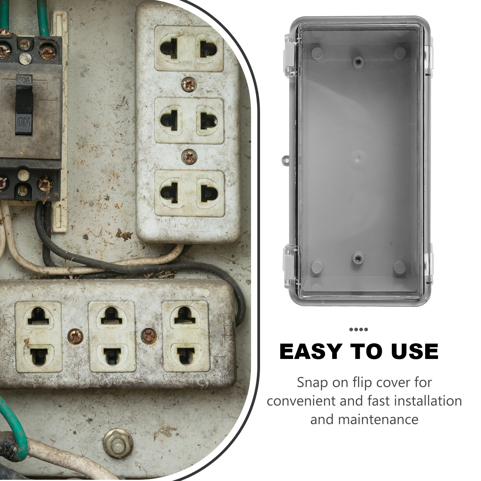 

Всепогодная уличная электрическая коробка Материал ABS Ударопрочный Легкий протектор шнура Распределительная коробка для проекта Простота использования