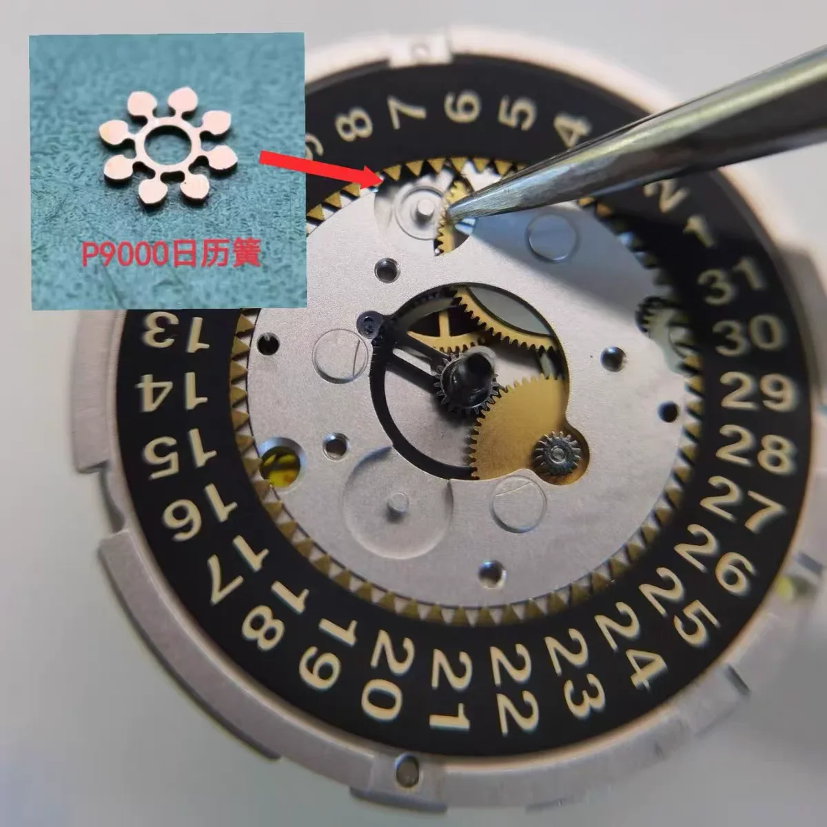 Accesorios de reemplazo para movimiento de reloj P9000, rueda de calendario P9000, rueda de pétalos, rueda de calendario 2002, rueda de calendario individual