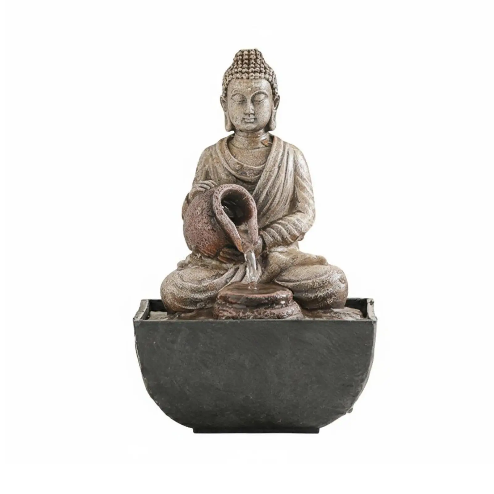 Decorative Fountain Feng Shui Buddha Tabletop Water Feature Compact Home Ornament Relaxing Desk Water Fountain for Office